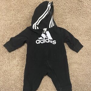 Adidas Black Hooded Kids Footie